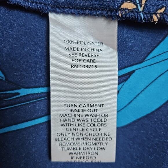 Nanette Lepore Floral High Lo Smocked Maxi Dress Ruffle Long Sleeve Navy Size 6 - Picture 15 of 16